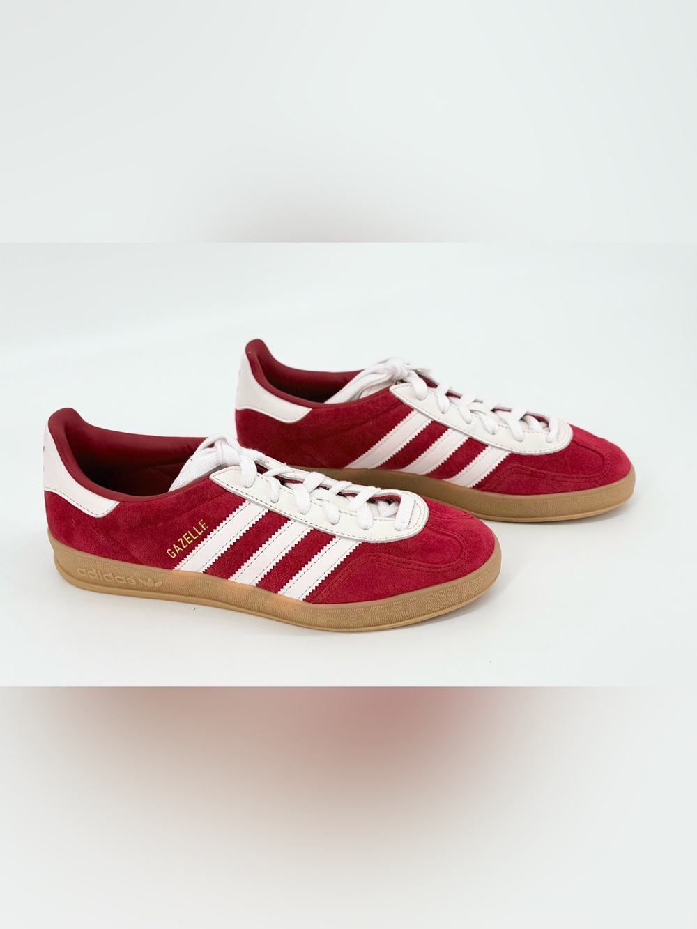 Adidas Originals Gazelle Scarlet Red White Gum Sole Sneakers Men 7.5
